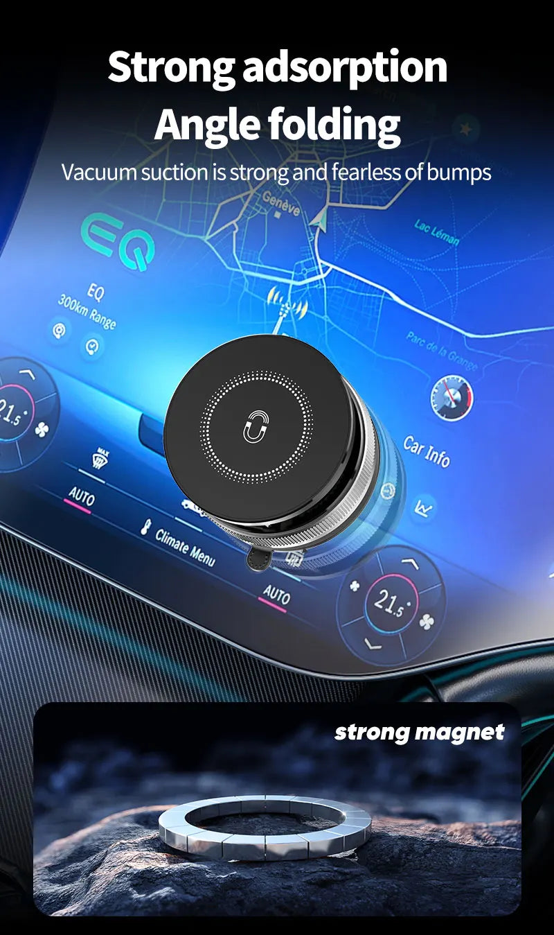 Magnetic Phone Holder for Car - Upgraded 360° Vacuum Magnetic Phone Holder for Your Car/Gym/Mirror Mount for iPhone & Android