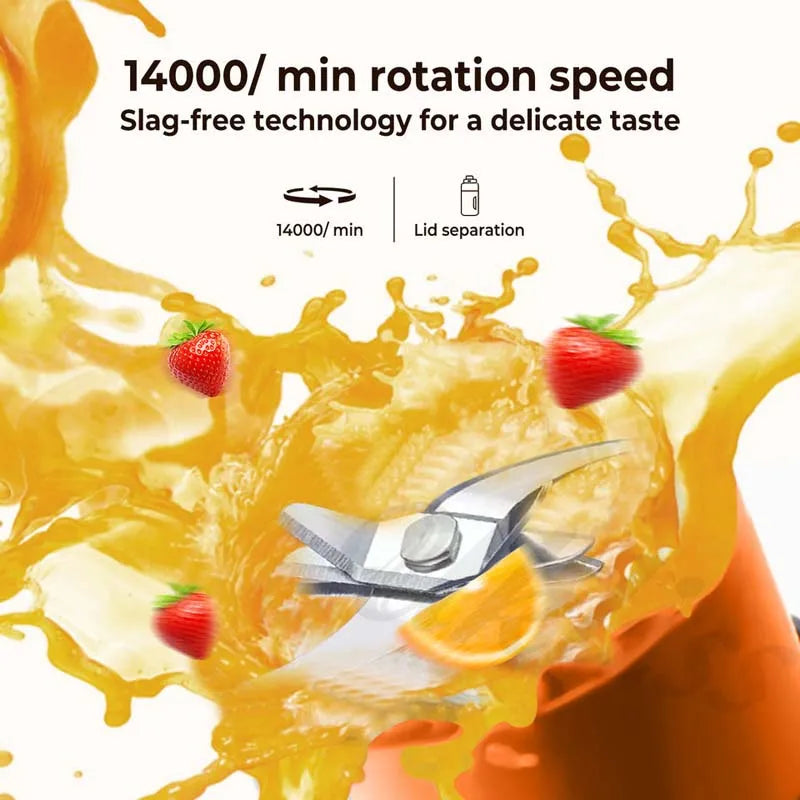 2026 Best Selling High Quality Portable USB Charging Blender 10 Stainless Steel Big Power for Smoothies Juices Outdoor Household