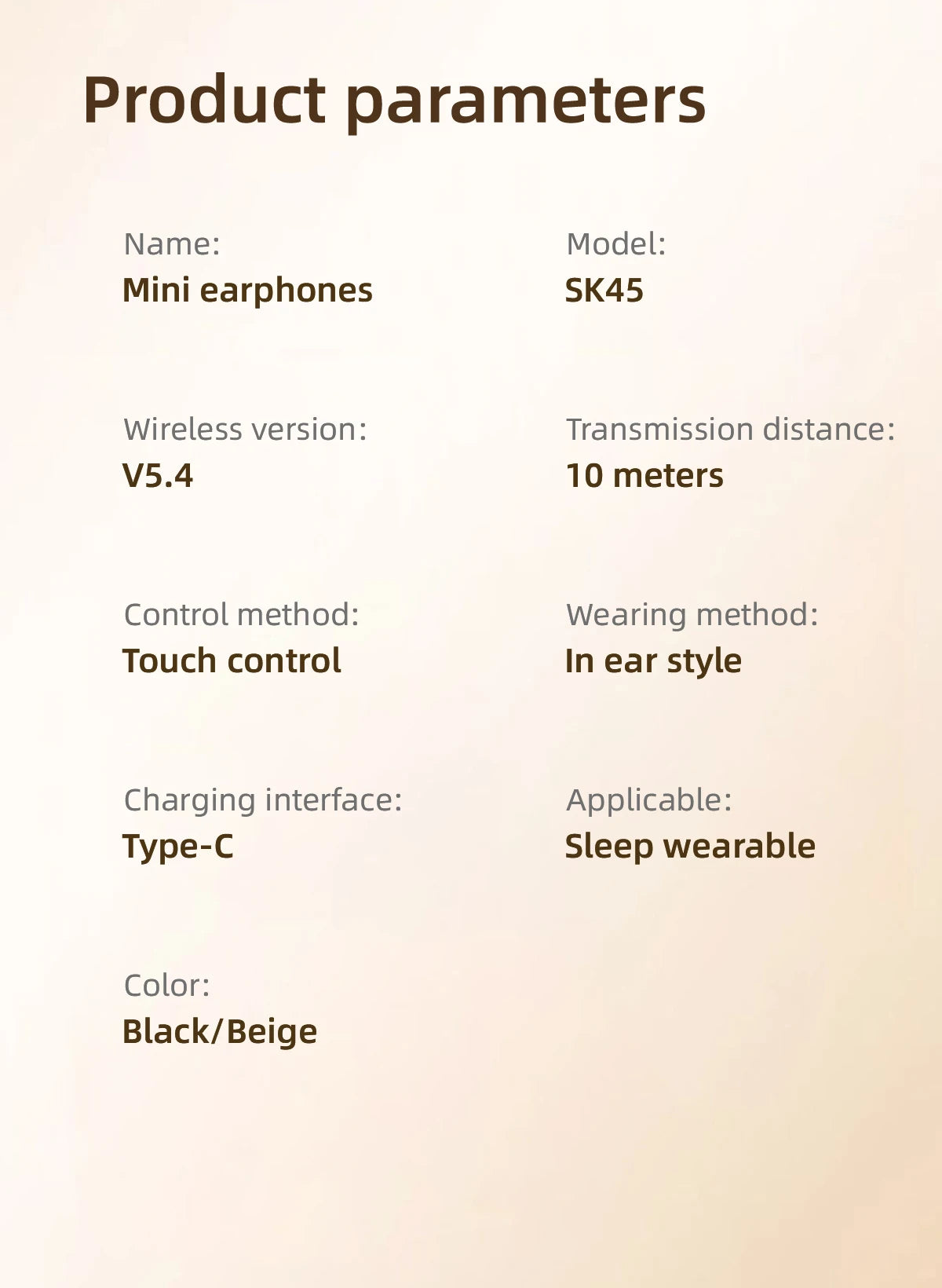 Mini Headphones Wireless Bluetooth Earphones 5.4 TWS In Ear Invisible Headsets HIFI Bass Sleep Earbuds Noise Reduction Earphone