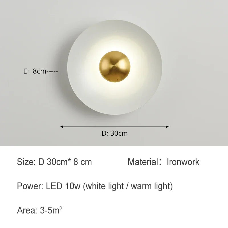 Modern Led Wall Light  Nordic Creative Color Living Room TV Home Decor Bedside Foyer Corridor Round Iron Wall Lamp