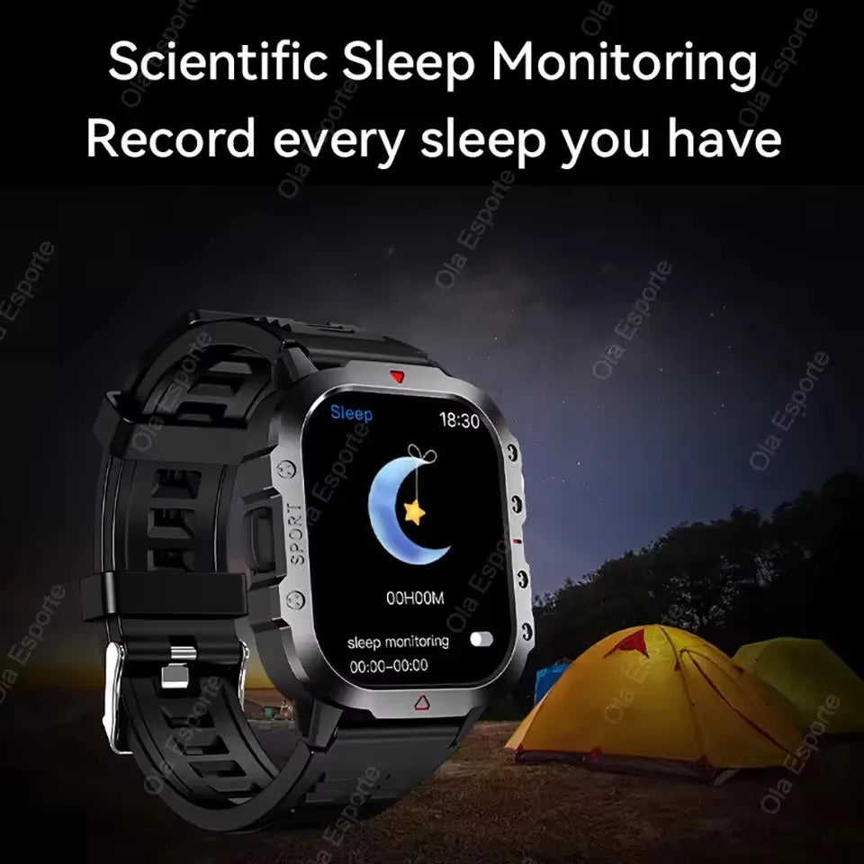 2025 New Military Smart Watch Men Waterproof Outdoor Sports Fitness Tracker Health Monitor 2.19" BT Call Smartwatch HT30