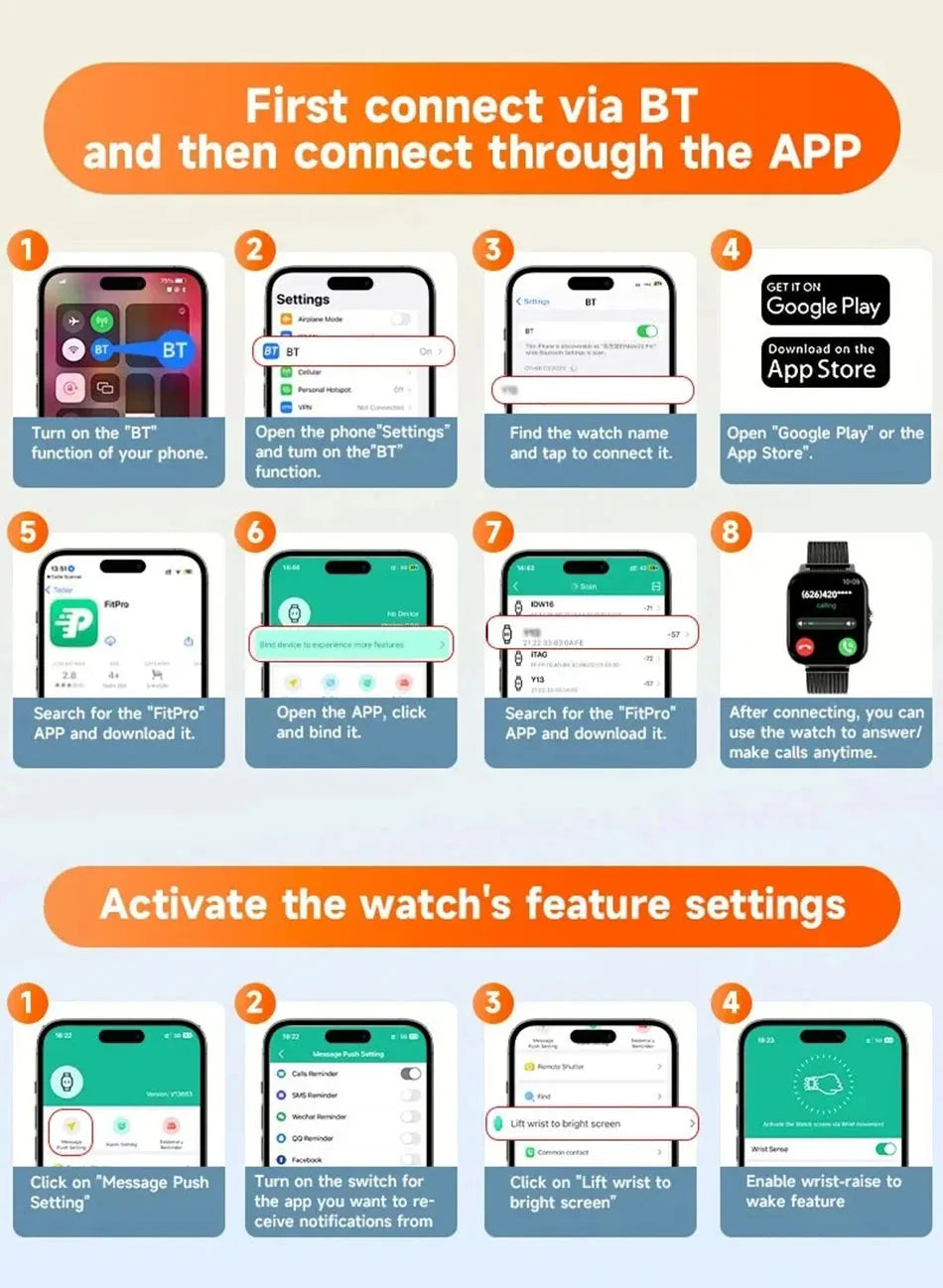 New Smart Watch Android IOS Phone 1.44 Inch Color Screen Bluetooth Call Blood Oxygen/Pressure Monitoring Smart Watch Women Men