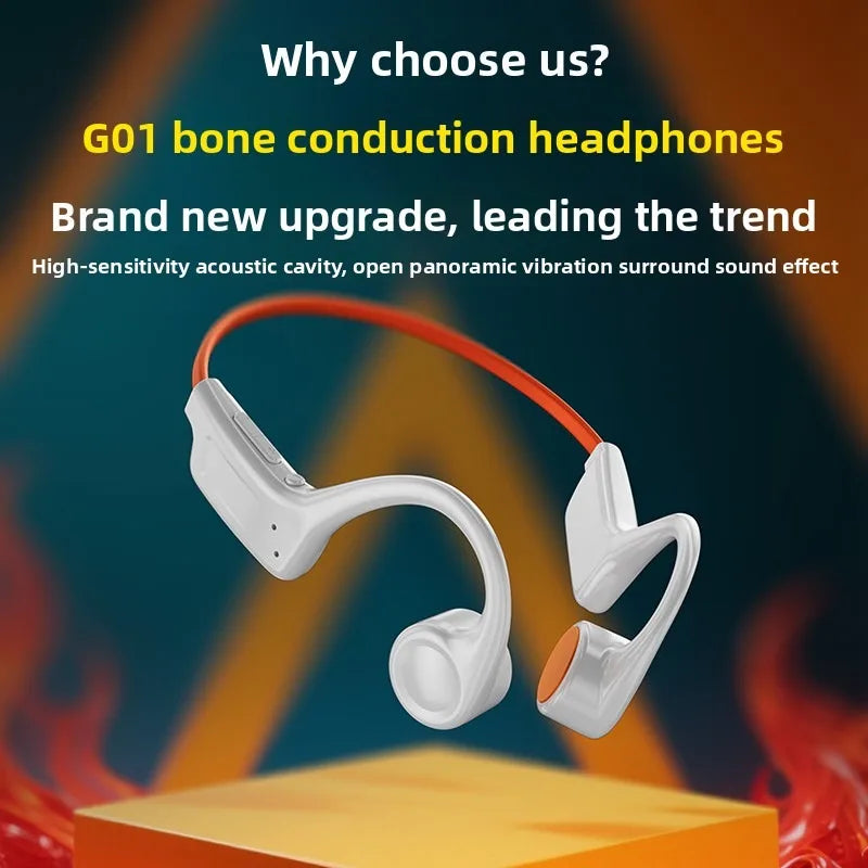 Bone Conduction Headphones Bluetooth 5.3 Wireless, 32Hrs Playtime IPX8 Waterproof, Sport Ear Hook Headset with Noise Cancelling