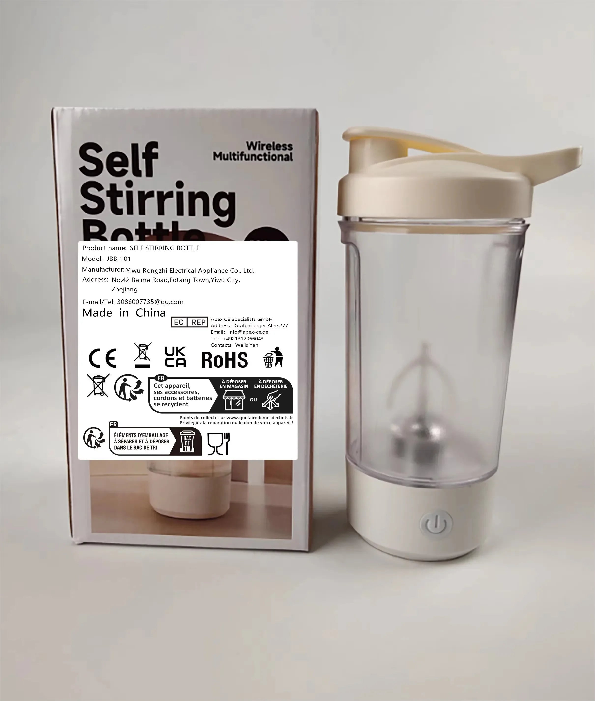 USB Rechargeable TransparentFood-Grade PP Material with Measurement Markings, Perfect for Coffee,Protein Shakes