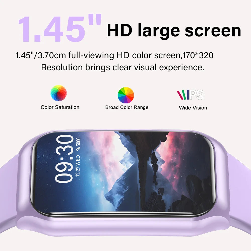 LAXASFIT New 1.45" HD Screen Smartwatch Men Women Bluetooth Call Voice Sport Fitness Tracker Smart Watch For Android IOS