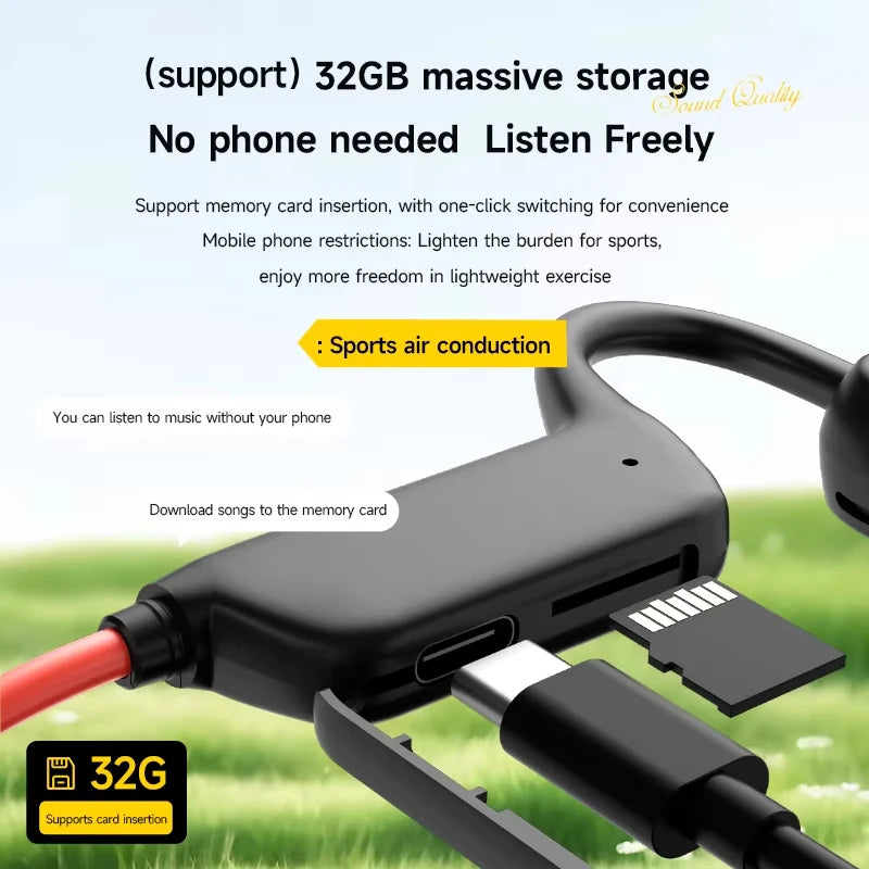 Bone Conduction Headphones IPX8 Waterproof MP3 32GB Bluetooth 5.4 Sports Headphones with Mic for Swimming Running 2026 New