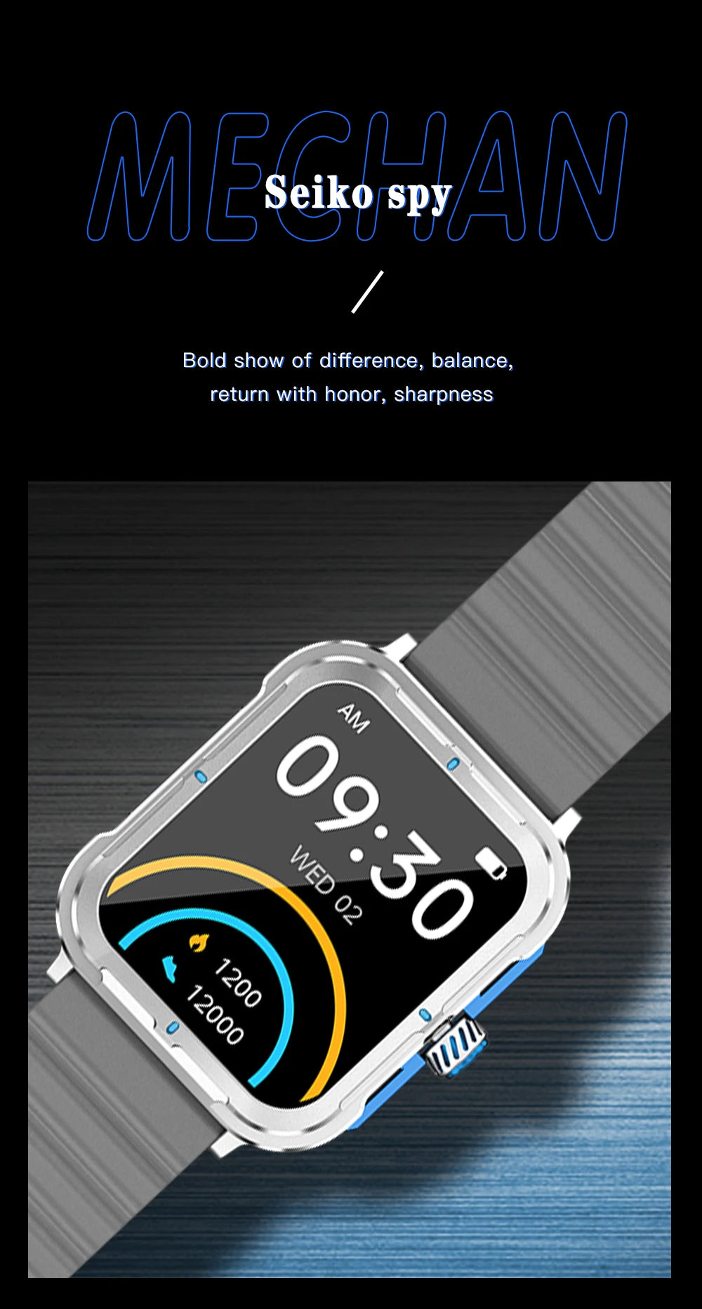 D09 Smartwatch 1.83inches IPS HD 240x285 Full Touch Screen 128MB RAM Bluetooth 5.0 IP67 Waterproof Fitness Android Watch