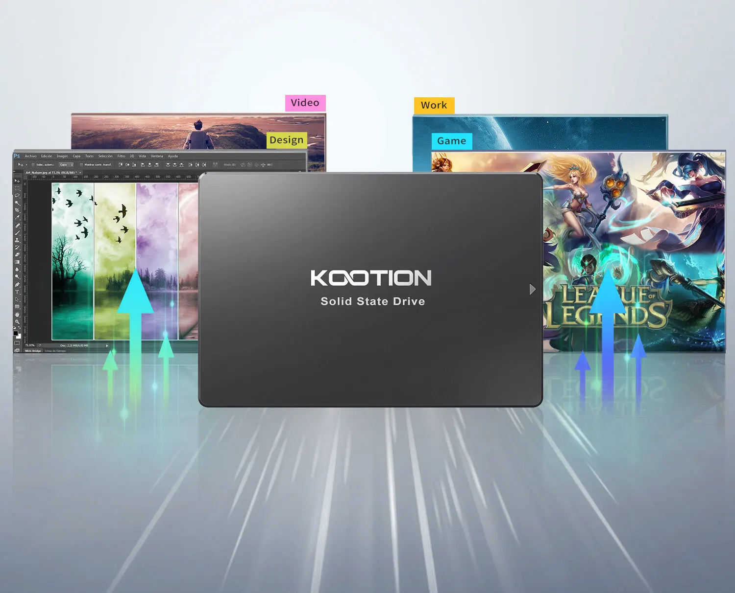 KOOTION Sata SSD 2TB 1TB 512GB 256GB 128GB SATA3 Internal Solid State Drive 2.5 Inch HDD Hard Disk for Laptop Desktop PC Server