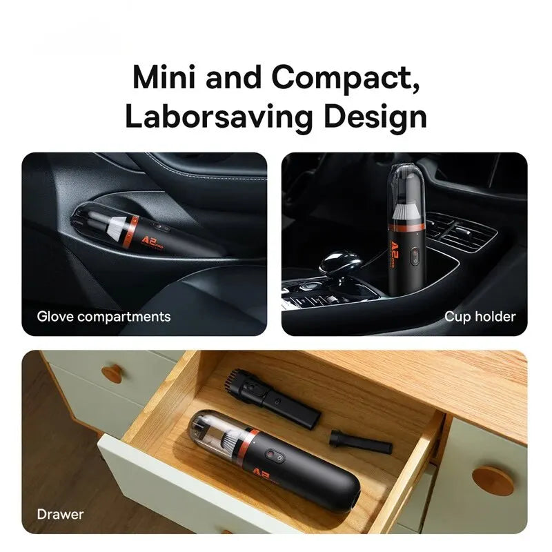 Baseus Car Vacuum Cleaner Mini Handheld Auto Vacuum Cleaner 6000Pa Powerful Suction Blow & Vacuum 2 In1 For Home & Car & Office