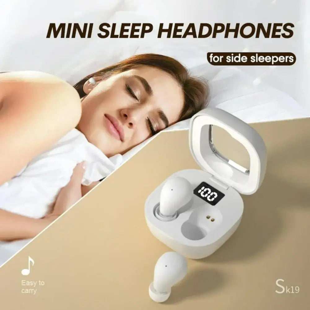 Invisible Sleep Wireless Earbuds Mini In Ear Bluetooth Headphones Long Battery Life Soft Wear Noise Blocking Earphones