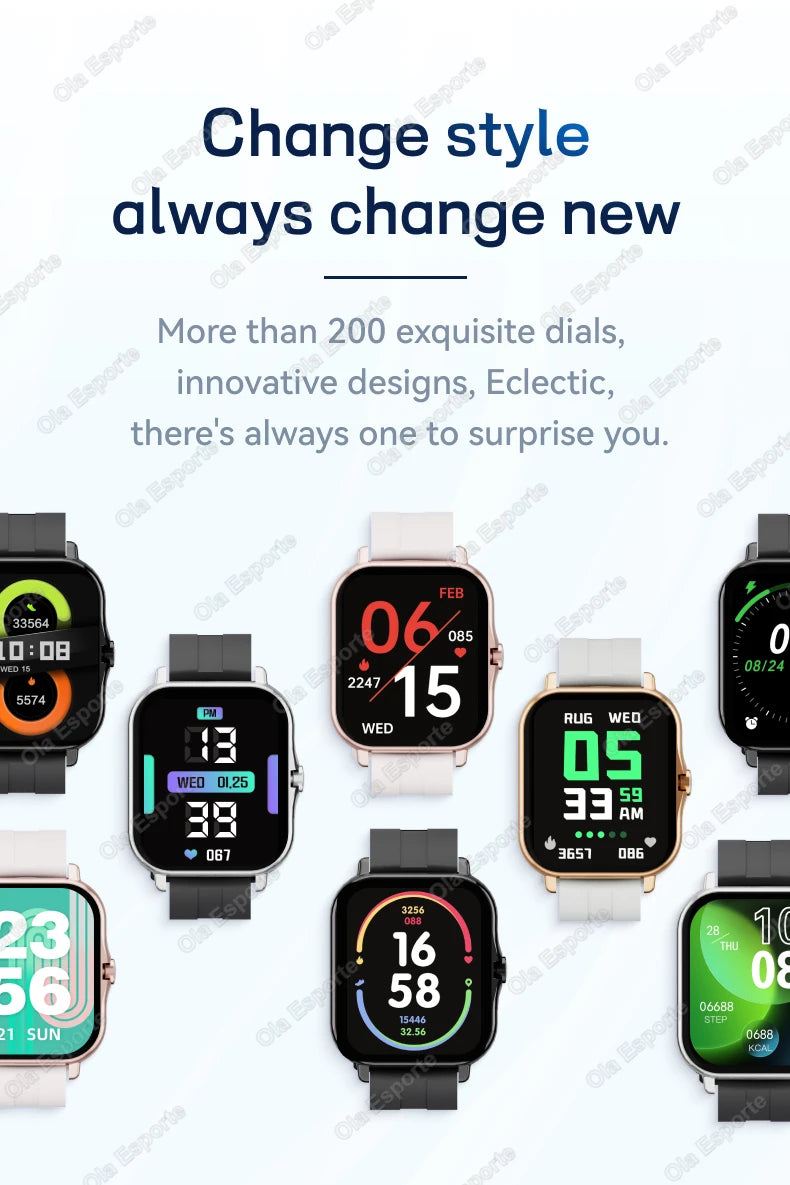 New Smart Watch Android IOS Phone 2.01'' Inch Color Screen Bluetooth Calls Blood Oxygen Monitor smartwatch For Women Men Gifts