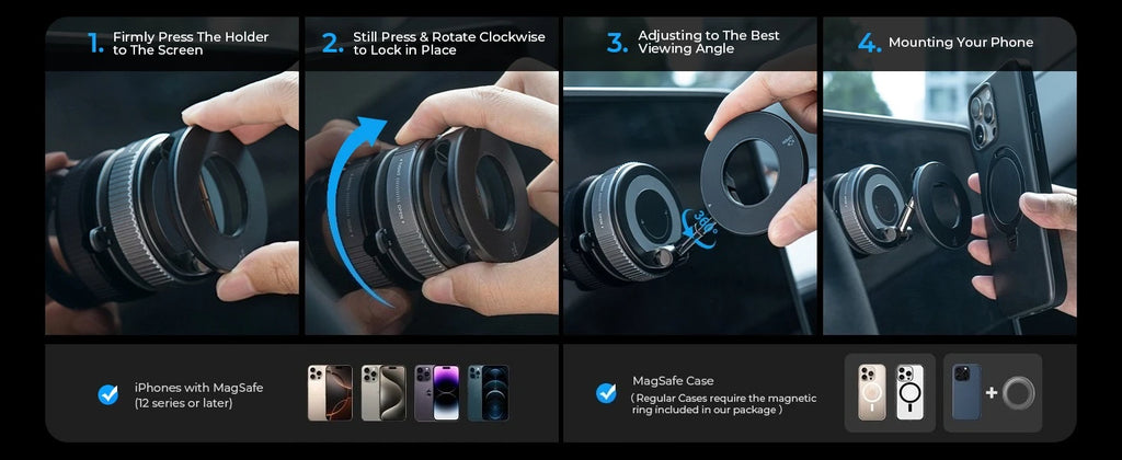 Powerful magnetic Phone holder foldable Suitable for Various Mobile Phones and can be used as a desktop or car Phone mount