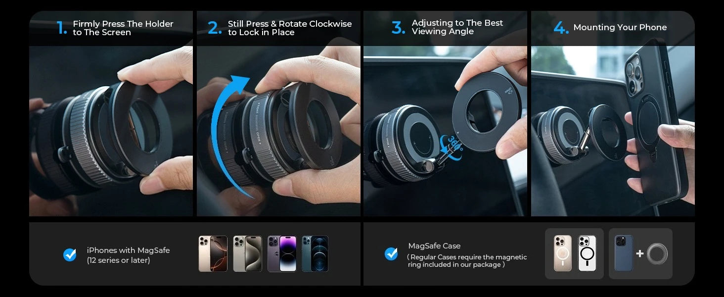 Powerful magnetic Phone holder foldable Suitable for Various Mobile Phones and can be used as a desktop or car Phone mount