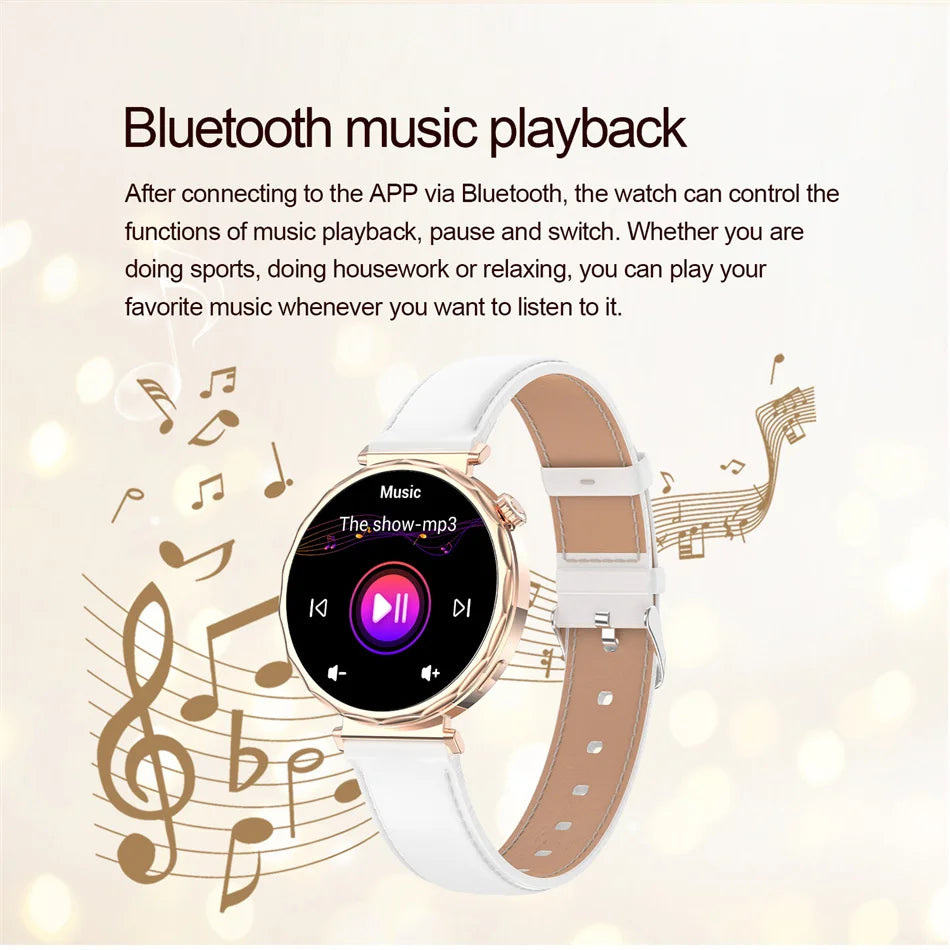Bluetooth Call Smartwatches Ladies AMOLED HD Screen Heart Rate Monitor Bluetooth Call IP68 Waterproof Smart Watch 2025 New