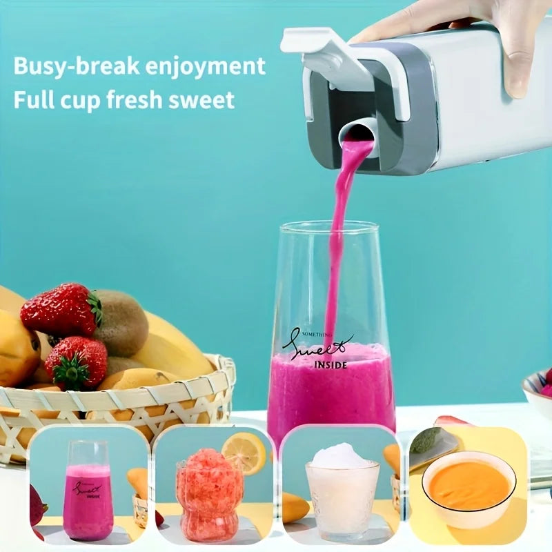 Multifunctional Portable Wireless Blender USB Charging with 4 Modes 12-Blade Ice Crush Blender Auto Clean Leak-Proof Lid Travel