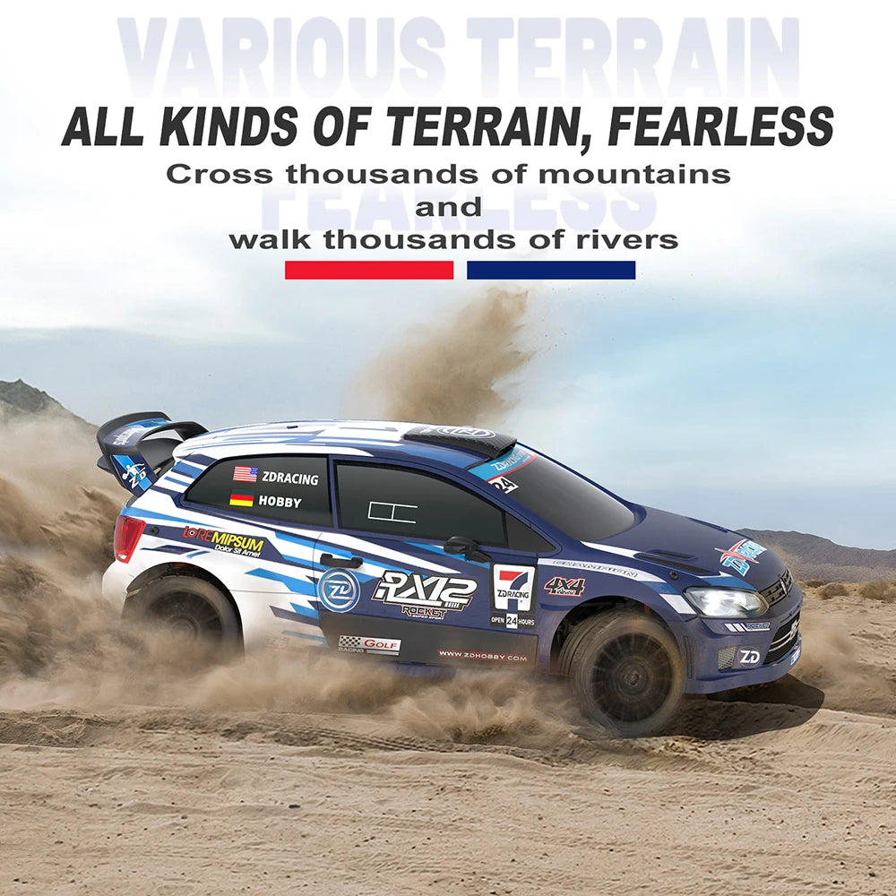 ZD Racing RC Car 1:12 Scale RX12 Brushless Car 70KM/H Car 4WD 2200mAh 350M Rally Vehicle