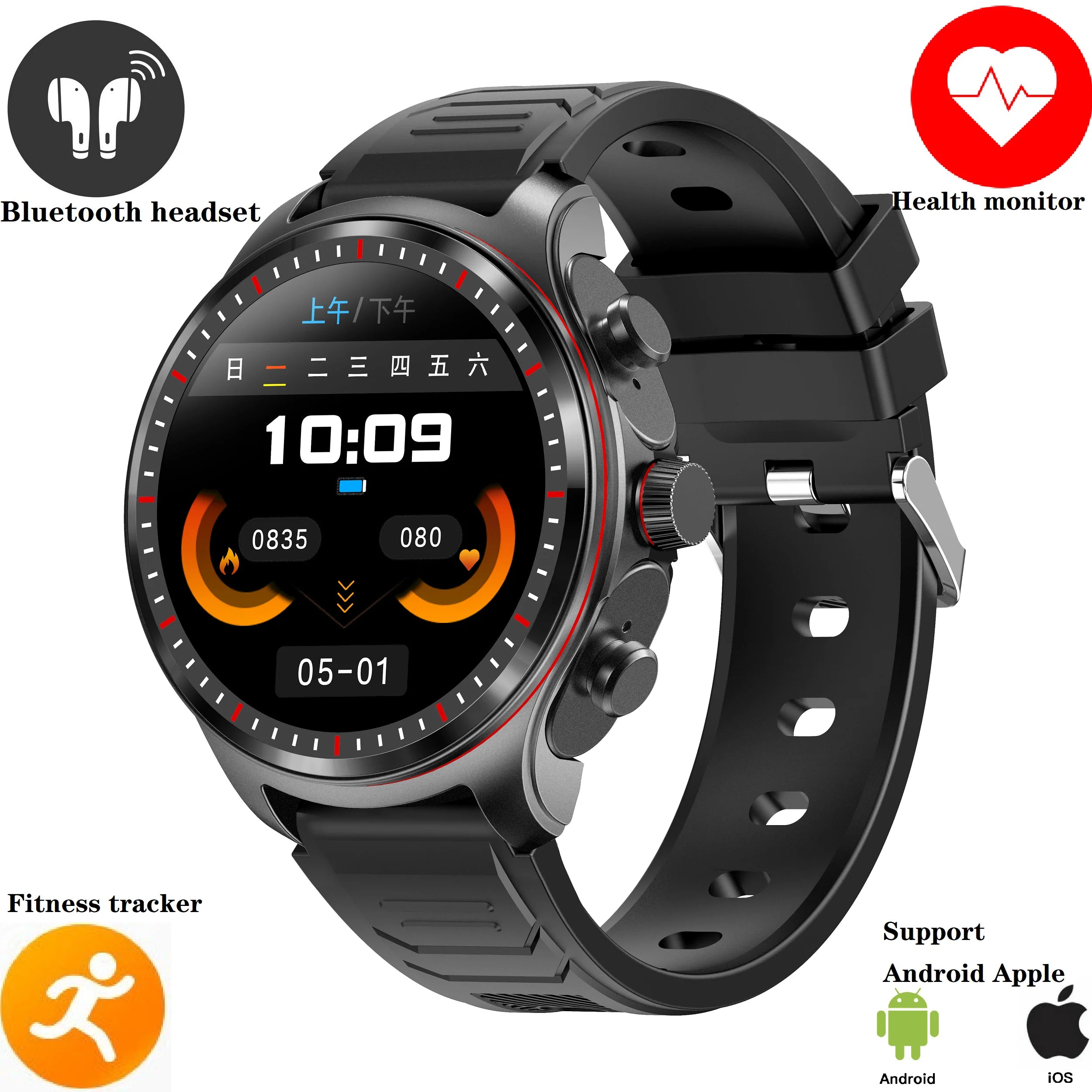 Bluetooth Headset Smartwatch 2-in-1,Call,Music,Health Monitor,Fitness Tracker,Men Women Waterproof Smart Watch For Android IOS