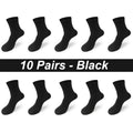 Bamboo Fiber Men's Socks 10Pairs Black Business Soft Breathable Long High Quality  Autumn for New Male Sock Plus Size 39-48