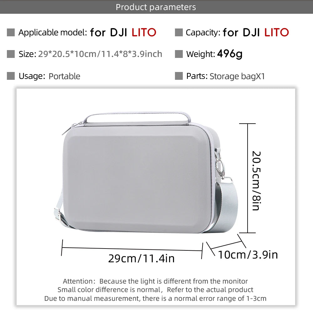 For DJI LITO X1 1 RC 2 RC N3 Portable Hard Shell Storage Bag Box Shockproof Travel Carrying Case Handbag Drone Accessories ﻿