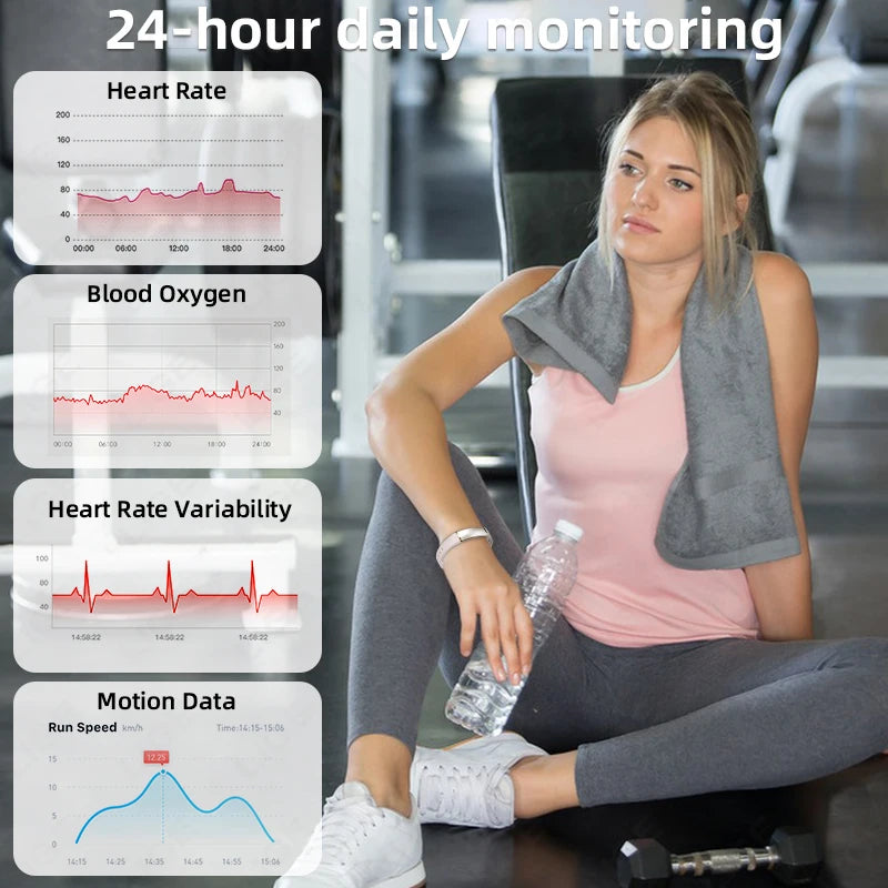 LIGE No Screen Smart Bracelet Blood Oxygen Health Monitor Watches Waterproof Sports Fitness Women's Smart Watch for Android ios