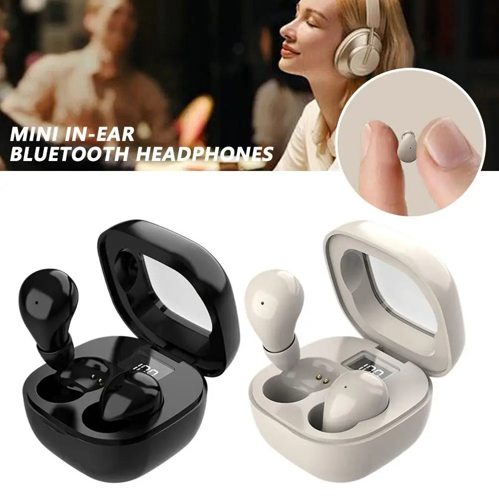 Invisible Sleep Wireless Earbuds Mini In Ear Bluetooth Headphones Long Battery Life Soft Wear Noise Blocking Earphones