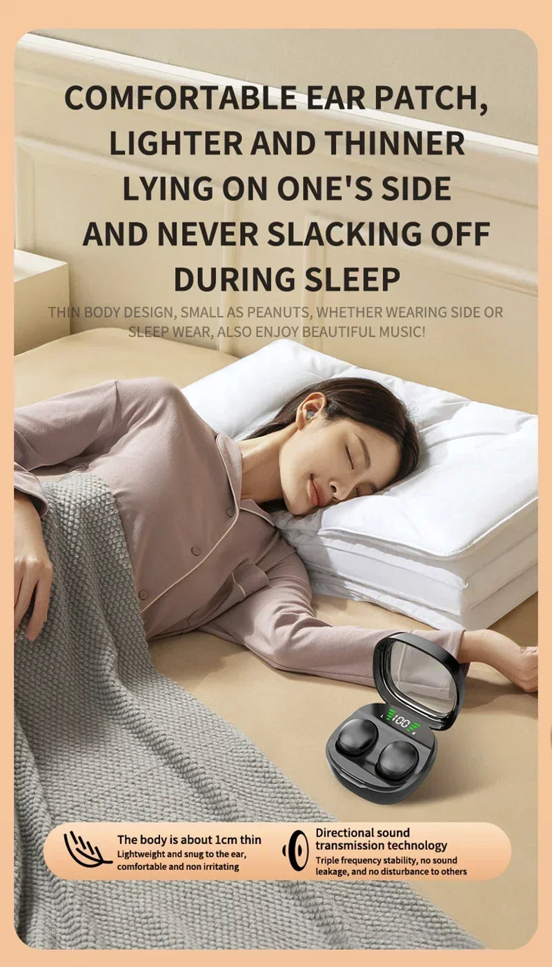 Lenovo Mini Bluetooth 5.3 Headset HD Hifi Earbuds Invisible Sleep Game Sports Headphones Touch Control Earphones for Men Women