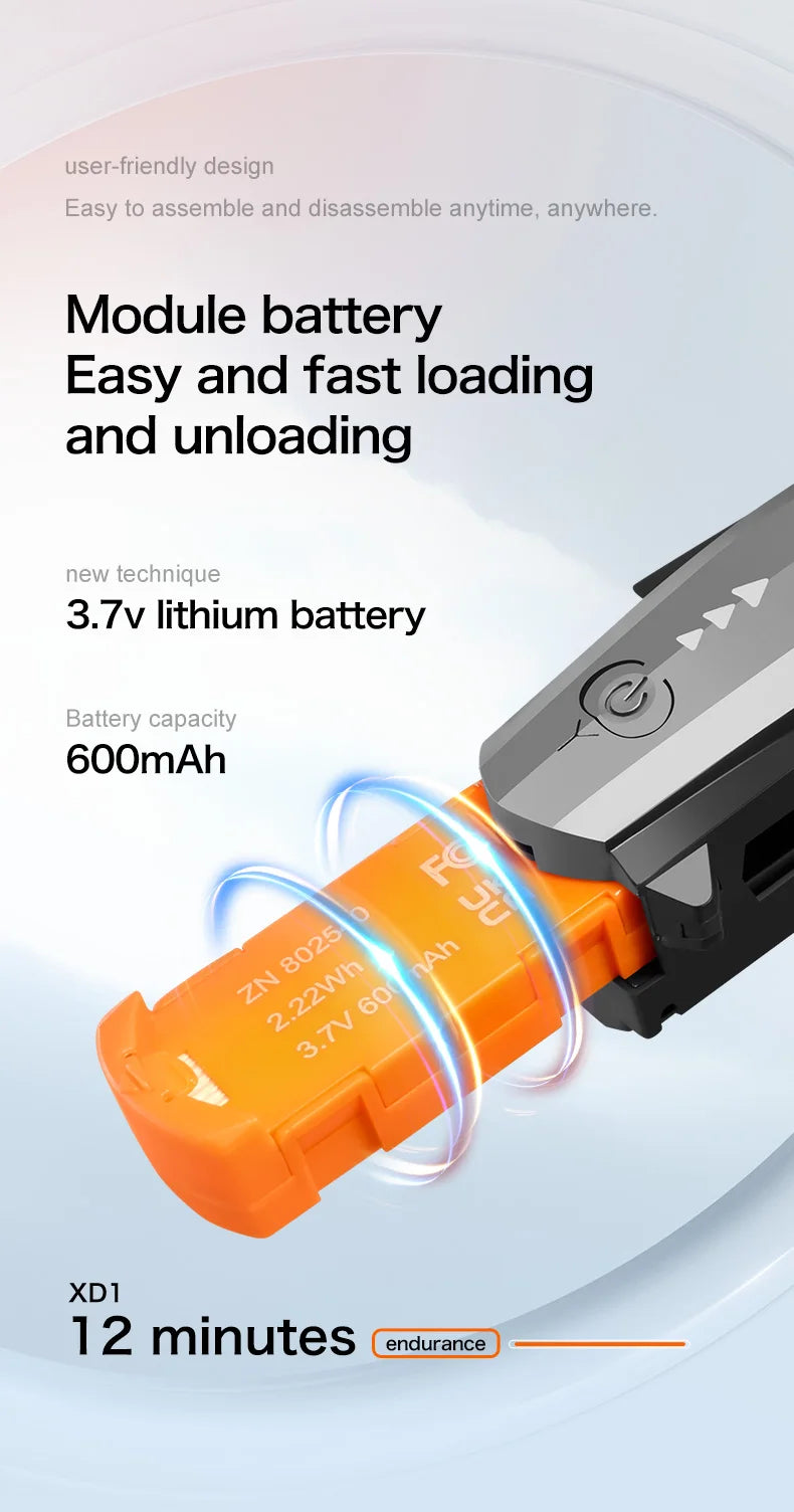 XD1 mini Drone Aluminium 8k Aerial Video Camera Optical Flow Fixed Height Quadcopter 360° Flip RC Dron for Kids Toys Boy