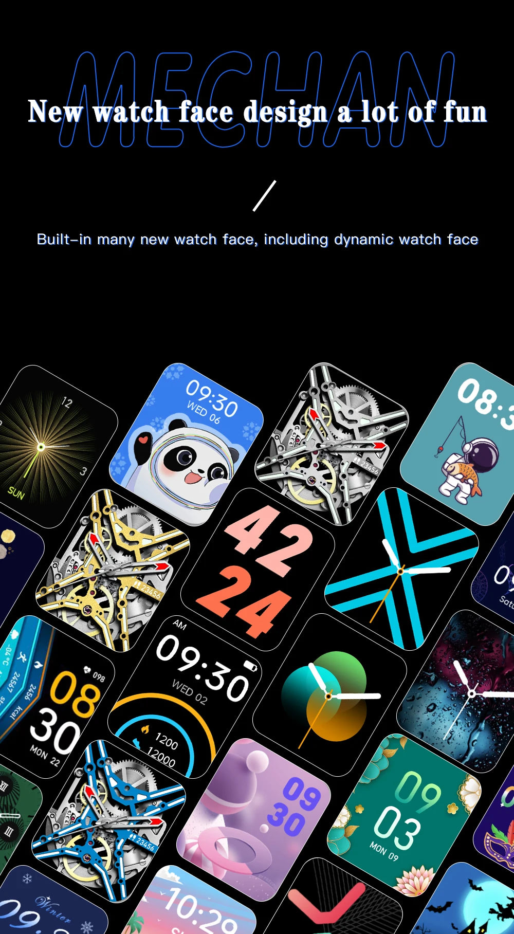 D09 Smartwatch 1.83inches IPS HD 240x285 Full Touch Screen 128MB RAM Bluetooth 5.0 IP67 Waterproof Fitness Android Watch