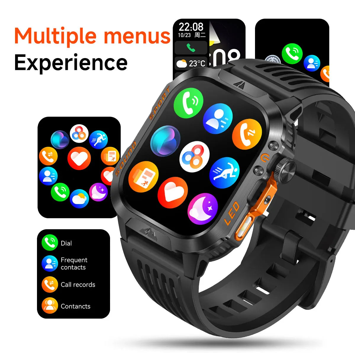 New Smart Bracelet Watch Bluetooth Call Heart Rate Blood Oxygen Pressure Weather Phyiological Cycle Sports Tracker