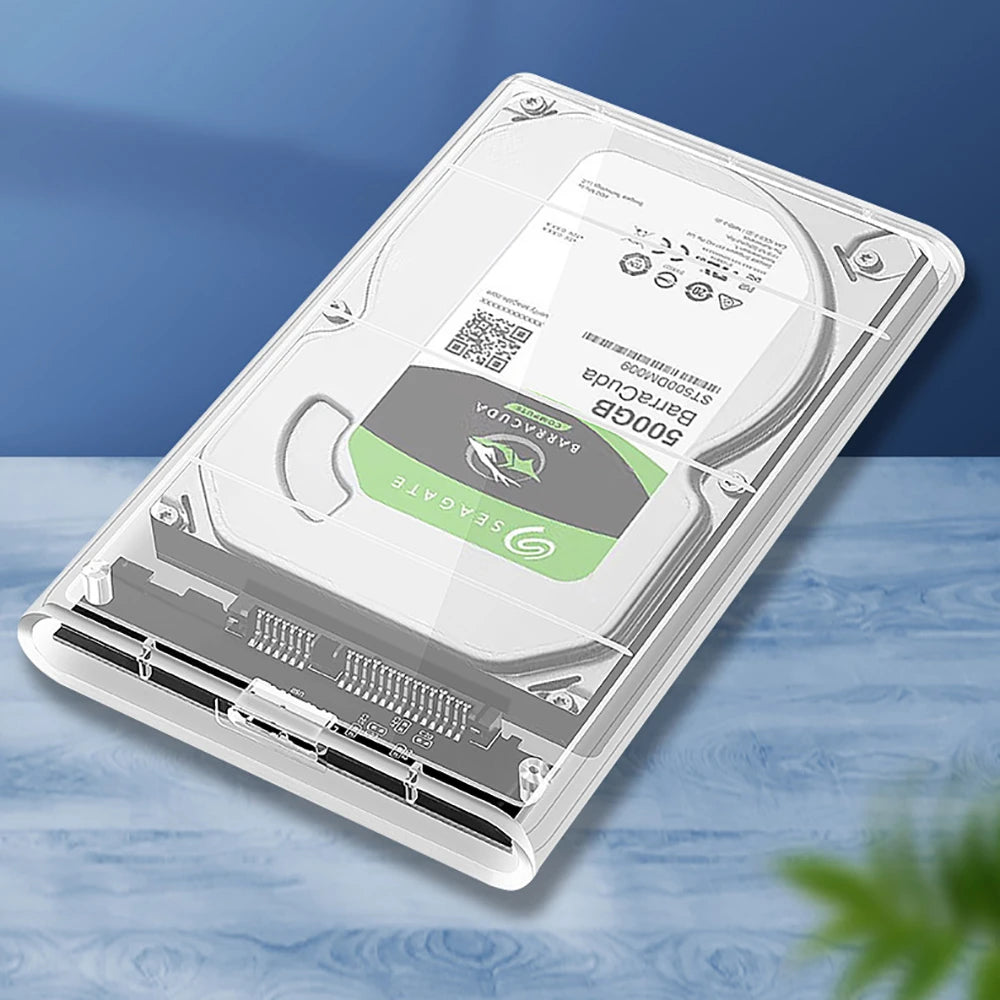 USB 3.0 HDD Enclosure 2.5inch SATA SSD Hard Drive Case with 5Gbps Transfer Speed Mobile External Housing Harddisk Boxs Cable