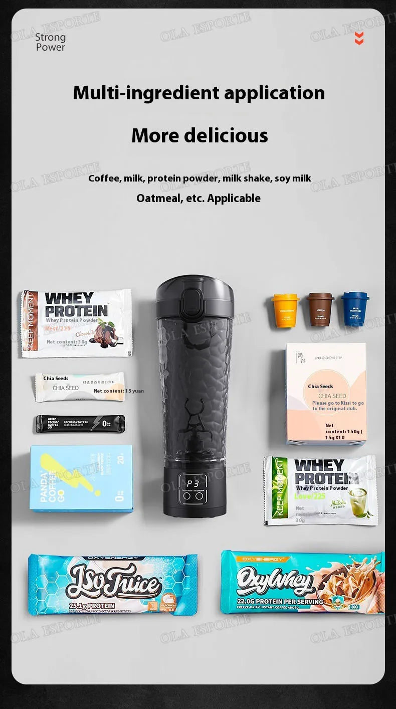 New In Auto Mixing Cup 3 speed Power Electric Shaker Bottle For milkshake Coffee Protein Shakes Fitness Blender Kitchen Outdoor