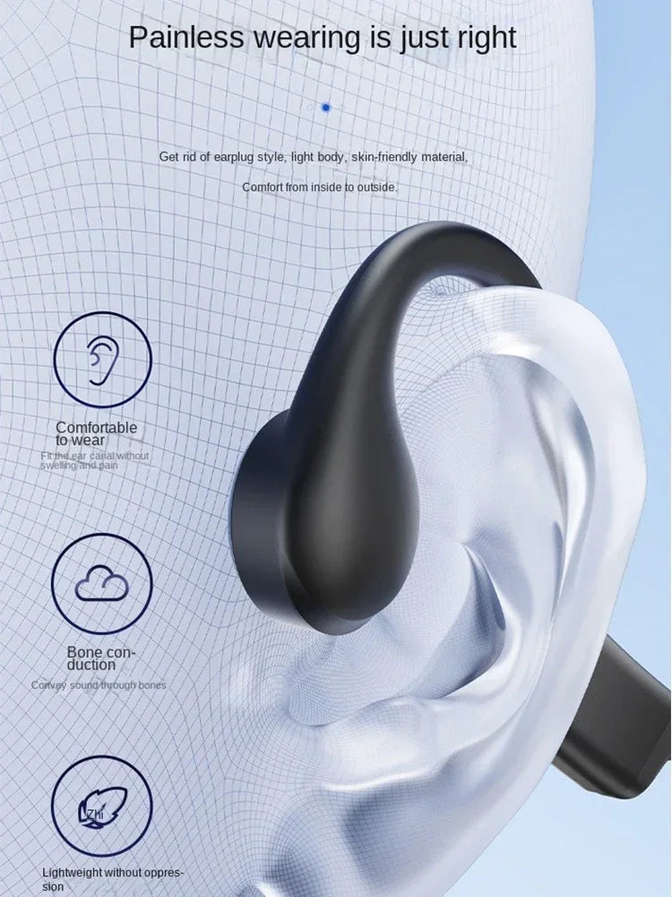for shokz open ear run Bone Conduction Bluetooth Headphones Wireless Sport soft bass Fitness Cycling headsets working earphones