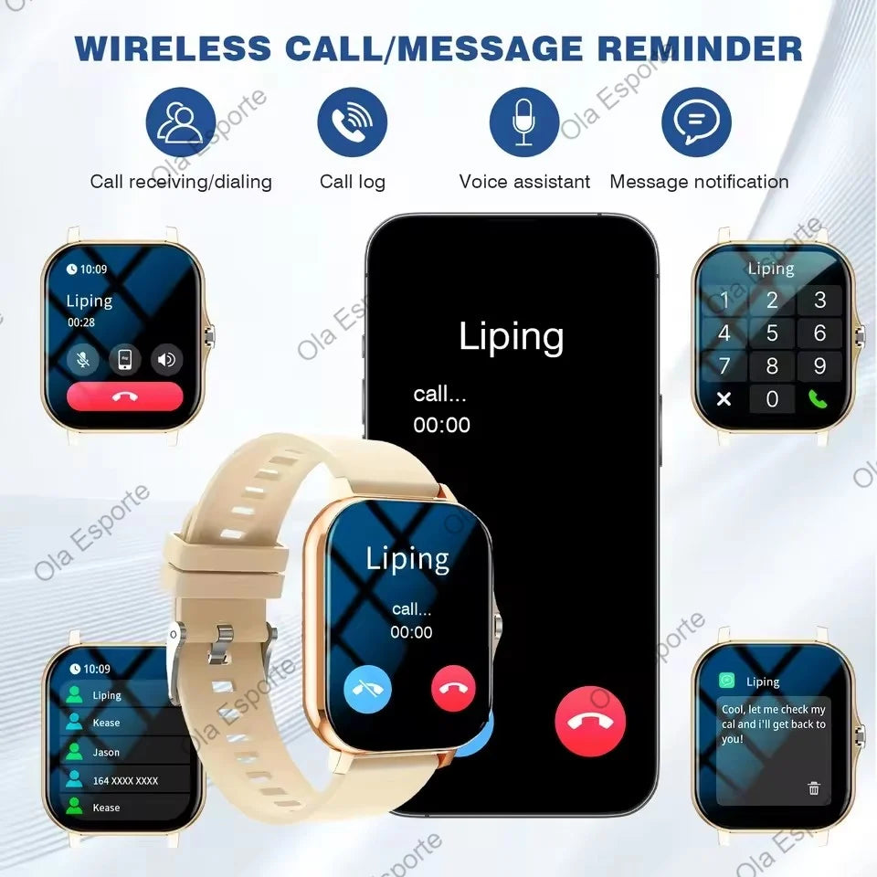 1.83'' Sports Smart Watch Fitness Clock Health Monitor Waterproof Smartwatch Wireless Call Watches For Men Women Android Ios New