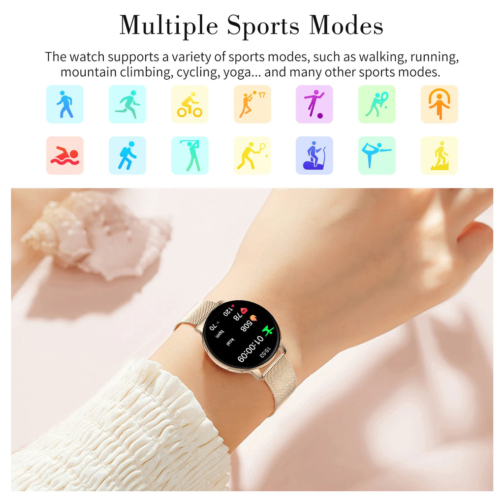 Women Smart Watch Blood Pressure Heart Rate Health Monitor Bluetooth Call Waterproof Ladies Fashion Smartwatch for Android IOS