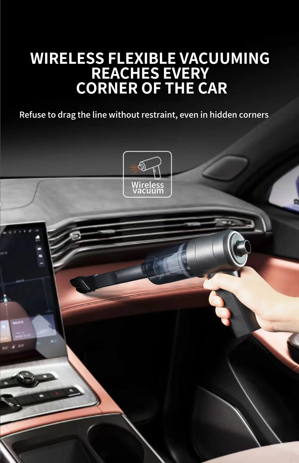 Car vacuum cleaner, small mini handheld portable vacuum cleaner, multifunctional, suitable for various scenarios inside the car