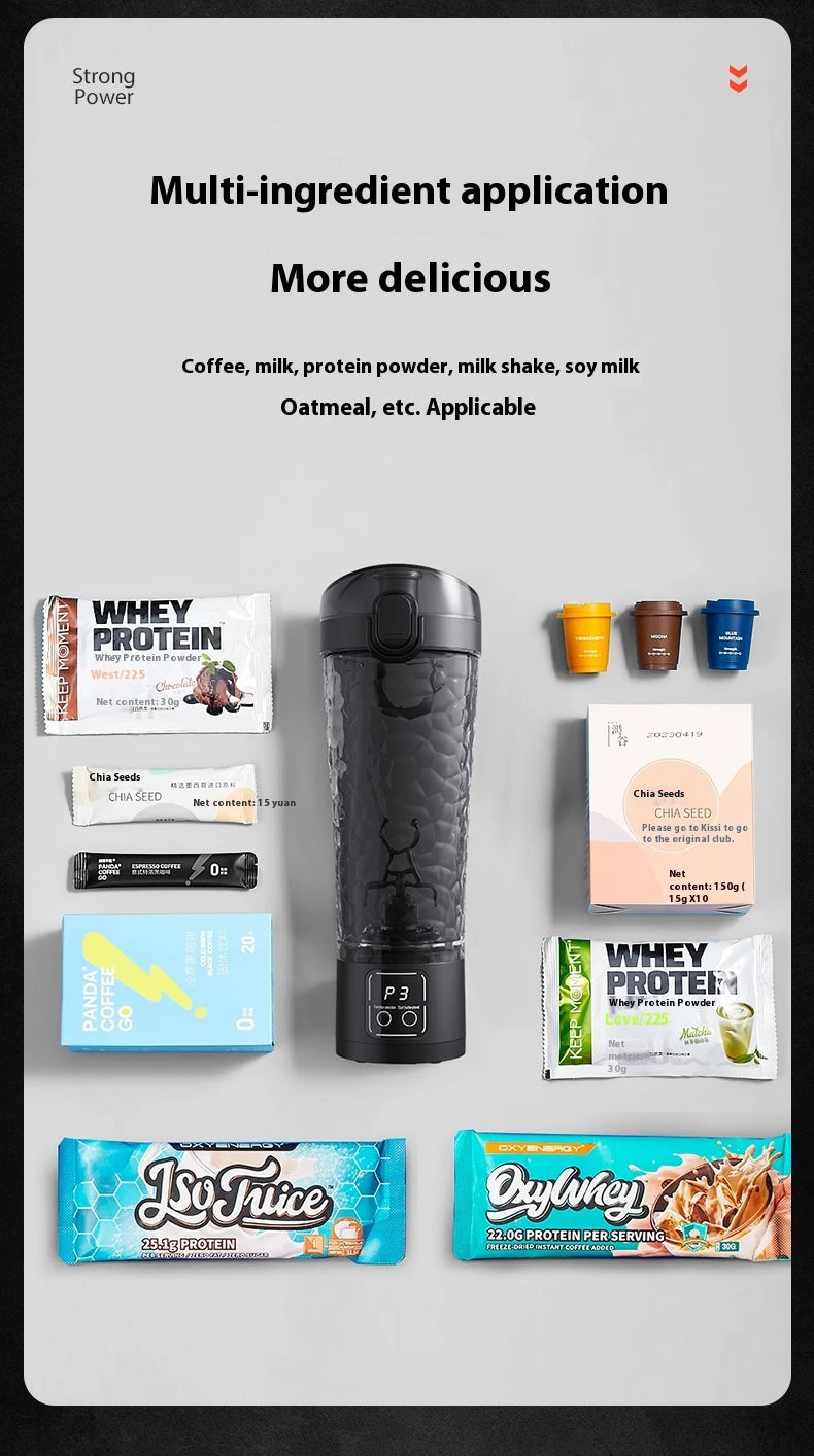 Automatic Mixing Cup 3 Speed Power Electric Shaker Cup For Milkshake Coffee Protein Powder Fitness  Shaker Cup Kitchen Outdoor