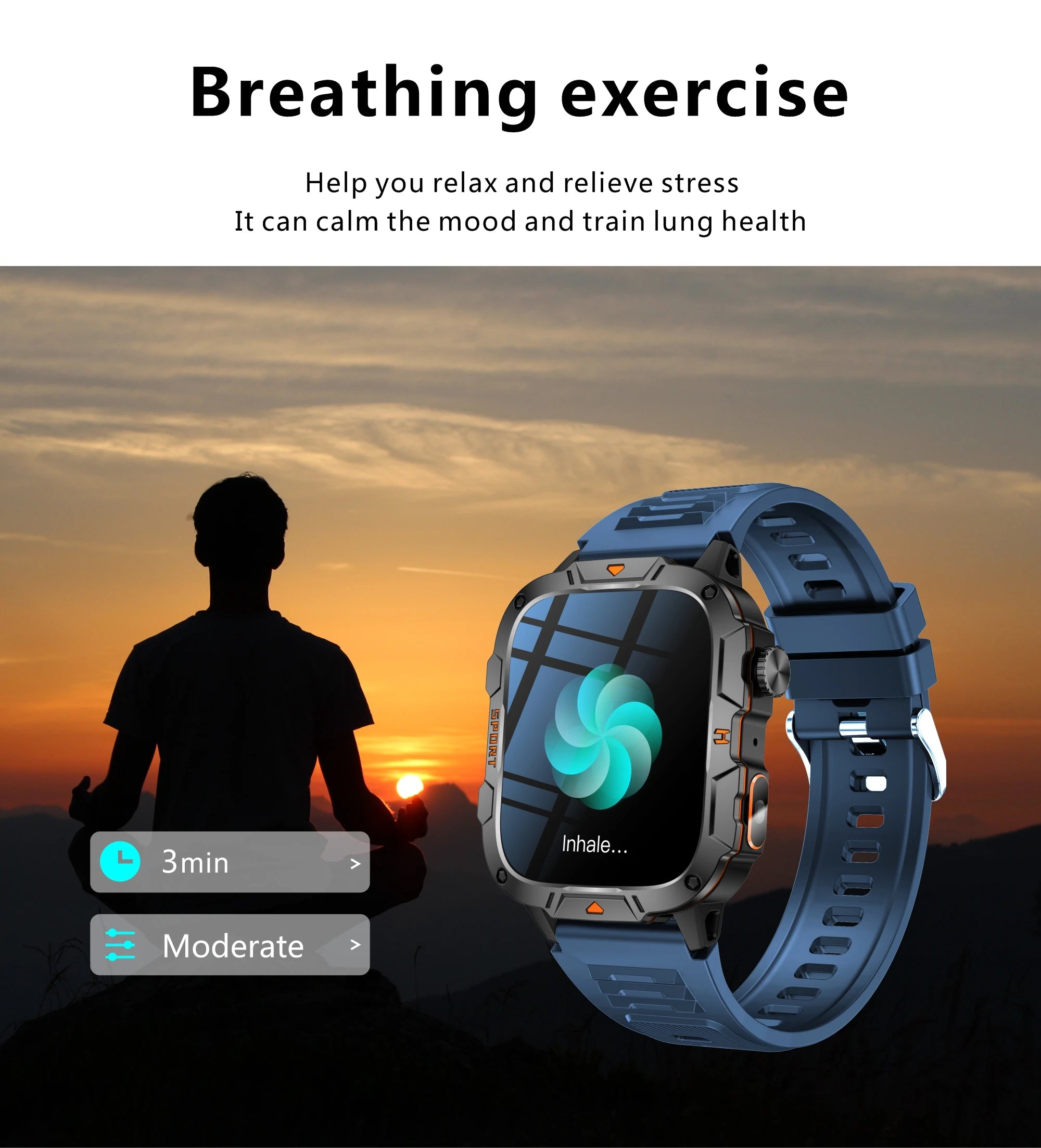 2026 New Rugged Smart Watch Men 1.96" AMOLED BT Call 5ATM Waterproof GPS Heart Rate Monitor LED Flashlight Military Sports Watch