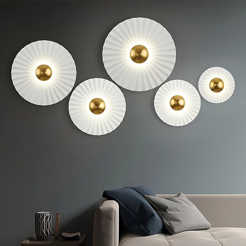 Modern Led Wall Light  Nordic Creative Color Living Room TV Home Decor Bedside Foyer Corridor Round Iron Wall Lamp