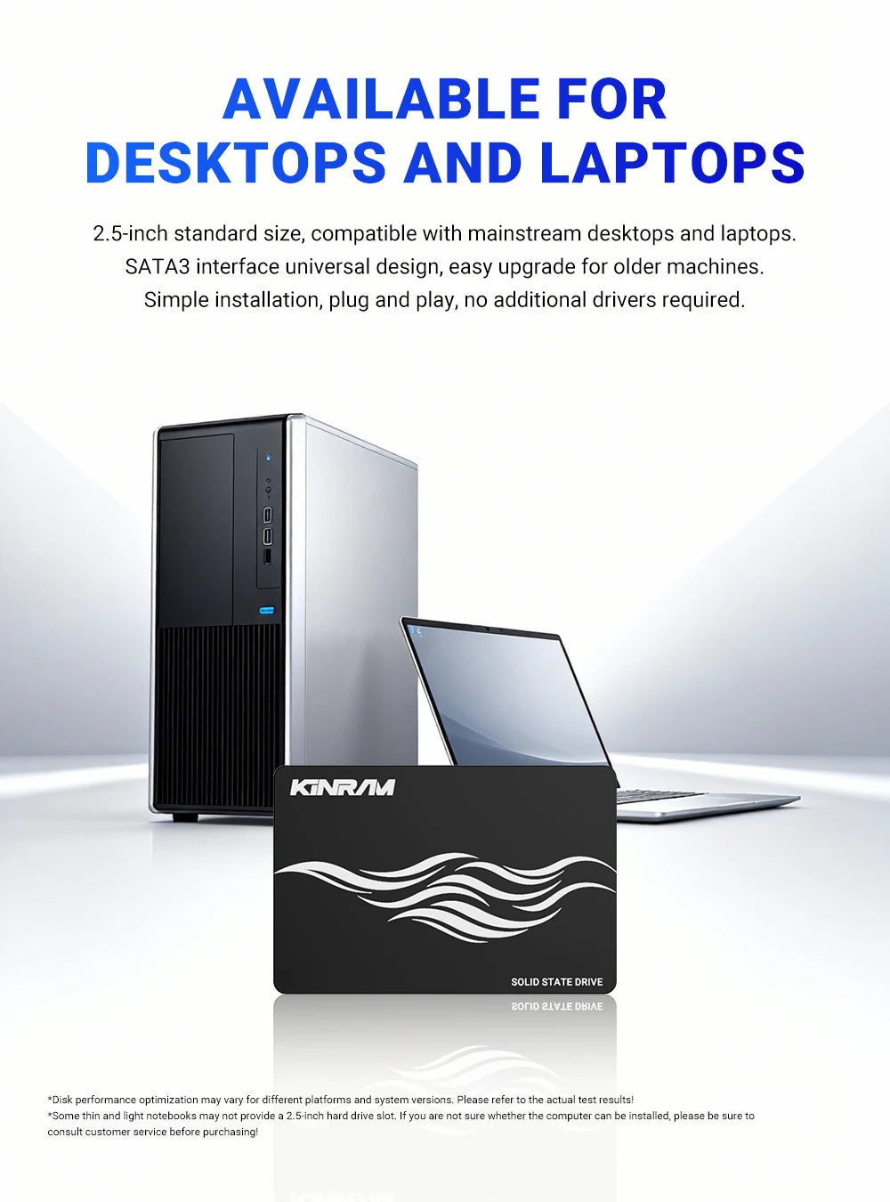 KinRam 256GB SSD 512GB 64GB 2.5 SATA 3 Desktop Hard Disk 120GB 128GB 240GB HDD Internal SATA3 Solid State Drive For PC Laptop