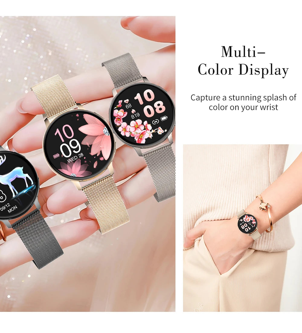 Women Smart Watch Blood Pressure Heart Rate Health Monitor Bluetooth Call Waterproof Ladies Fashion Smartwatch for Android IOS