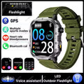Military Smart Watch Men Waterproof Outdoor Sports Tracker LED Flashlight Bluetooth Call Men Smartwatch For Android iOS