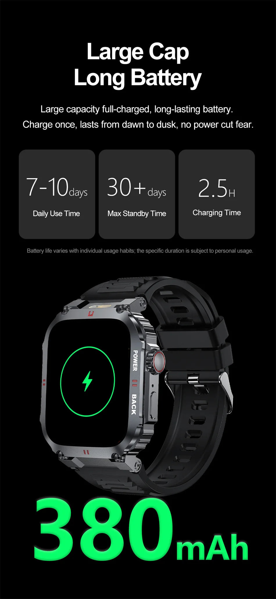 Outdoor Military Smartwatch Men GPS Sports Android iOS 1.91-inch Touch Screen Bluetooth Call Waterproof Smart Watch Android IOS