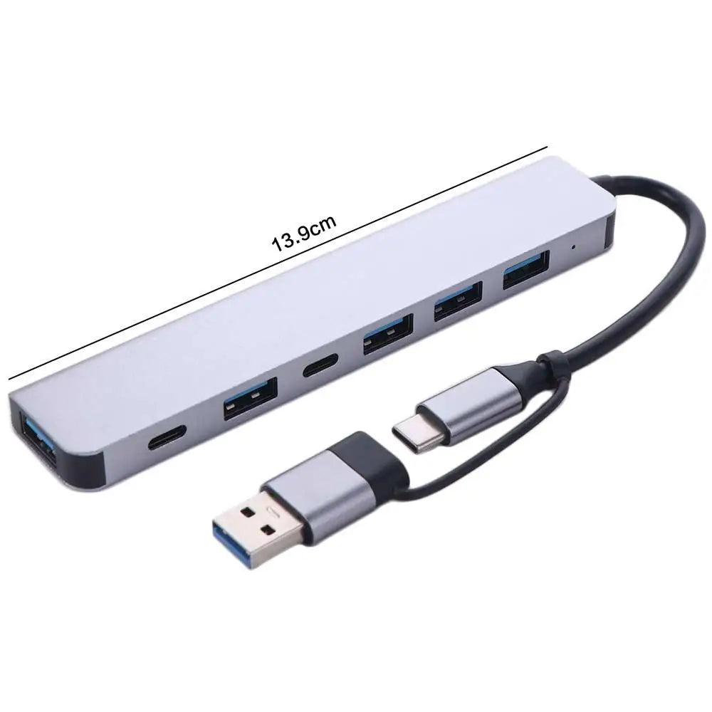 1 To 7 Type-c Expansion Dock Hub Multi Interface Multifunctional 7-in-1 USB Splitter Splitter Grey Type-C Docking Station