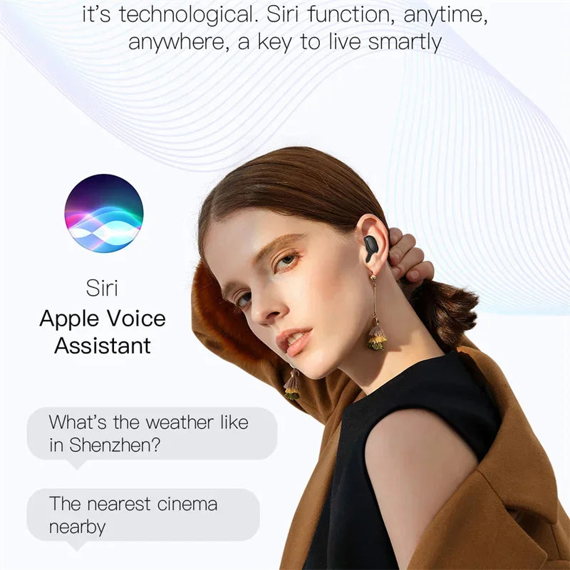 Wireless Bluetooth Earphones for Smartphones E6S TWS Digital Display Noise Cancelling Earbuds with Mic HiFi Stereo Sound Headset