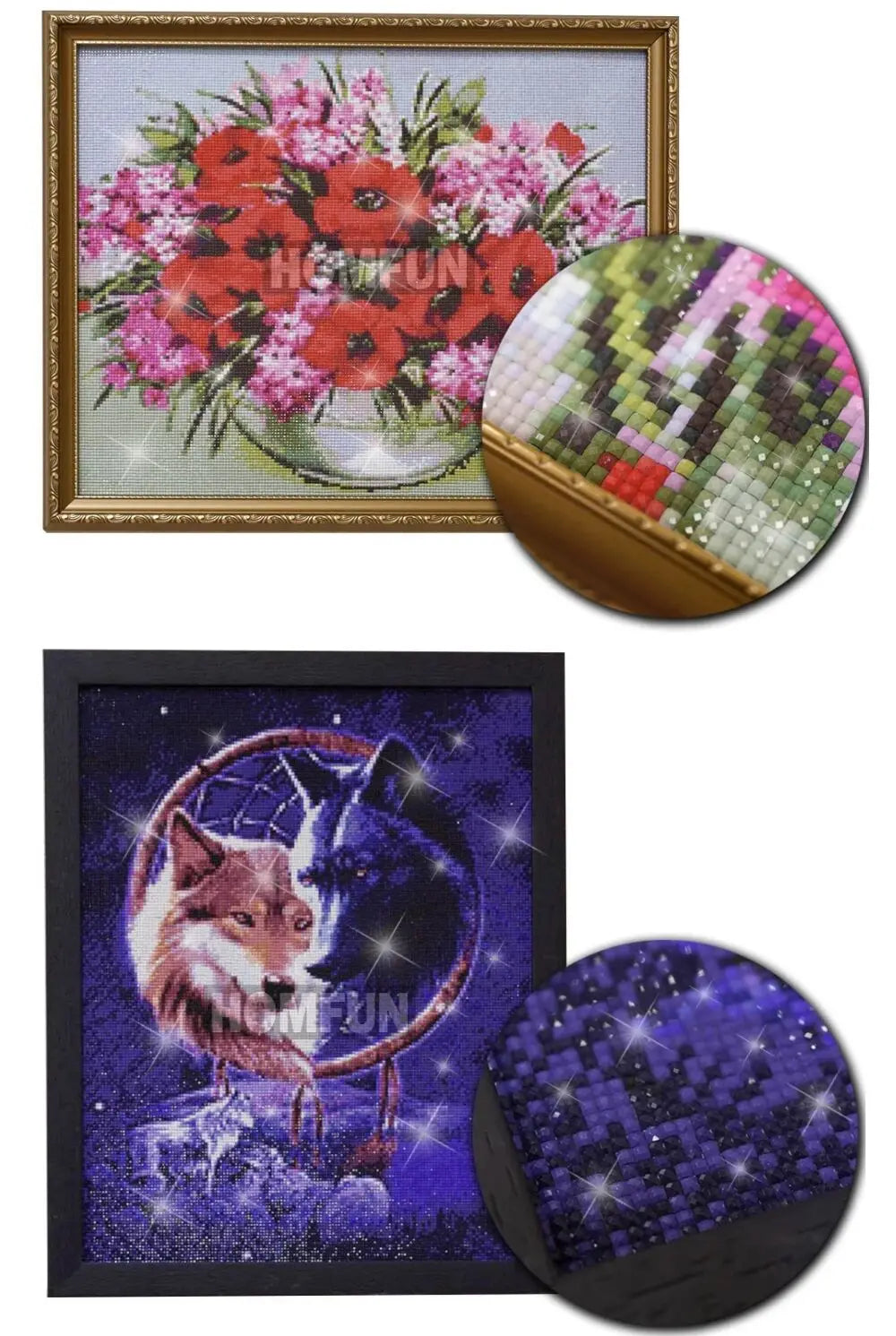 HOMFUN 7 pcs 7 in 1Diamond Painting Tray Mat Kits Large Capacity Drill Plate Embroidery Accessories Tools Beading Mosaic Plates