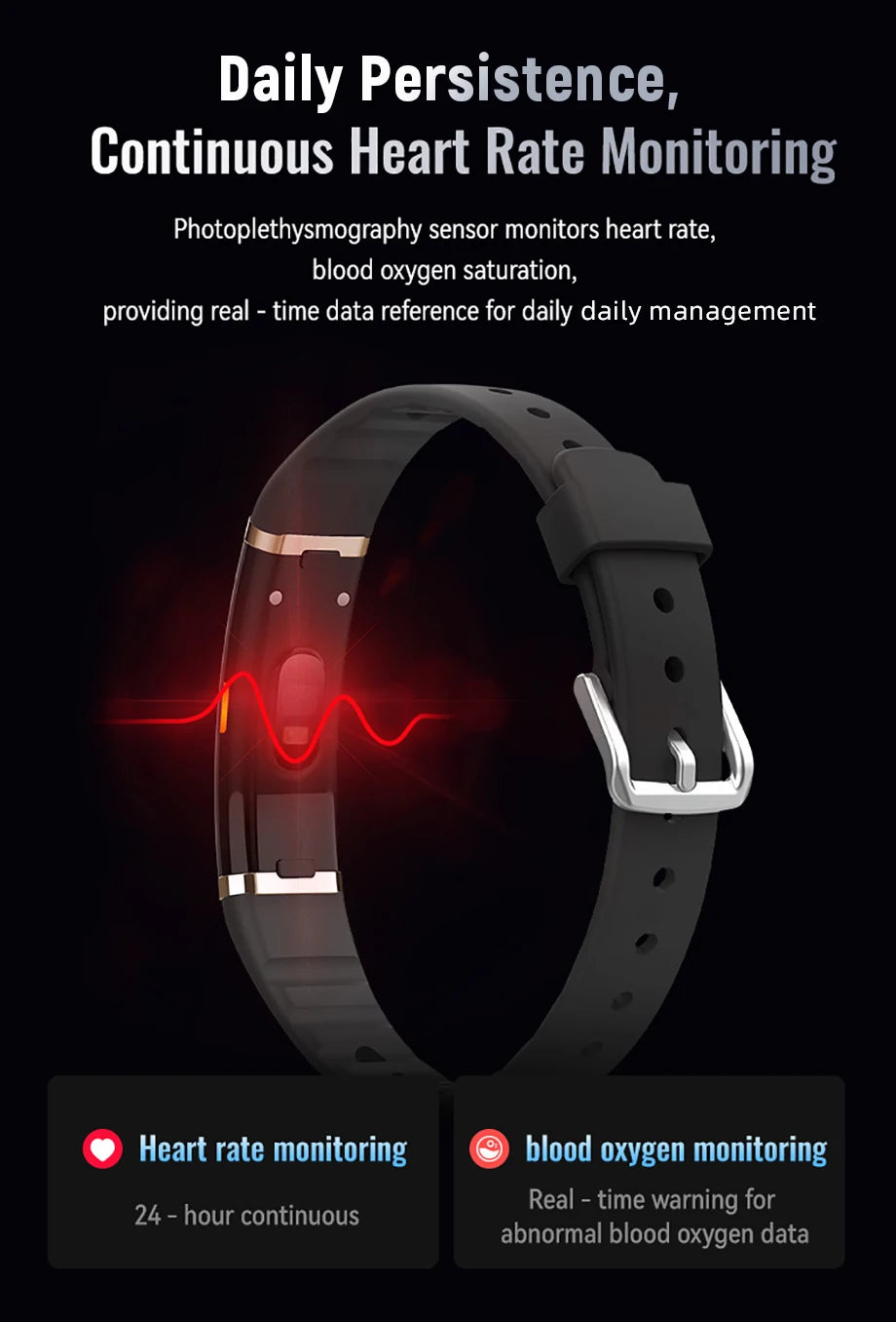 LIGE No Screen Smart Bracelet Blood Oxygen Health Monitor Watches Waterproof Sports Fitness Women's Smart Watch for Android ios