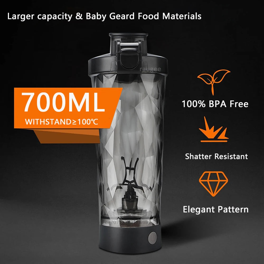 Electric Protein Shaker Bottle 700ML Automatic Shaker Mixing Cup USB Rechargeable Portable Mixer for Protein Shakes Milk Coffee