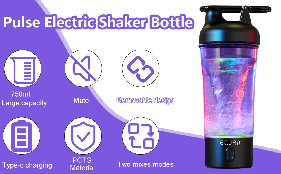Electric Shaker Bottle Portable USB Rechargeable Protein Shake Mixer, Shaker Bottles for Protein Mixes and Meal Replacement Shak
