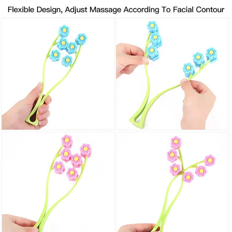 Facial Massager Roller Portable Flower Shape Anti Wrinkle Face-Lift Slimming Face Relaxation Massage Roller Beauty Tools Hot