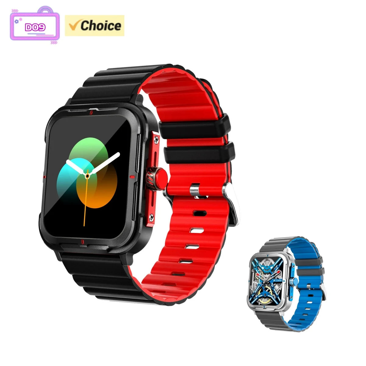 D09 Smartwatch 1.83inches IPS HD 240x285 Full Touch Screen 128MB RAM Bluetooth 5.0 IP67 Waterproof Fitness Android Watch